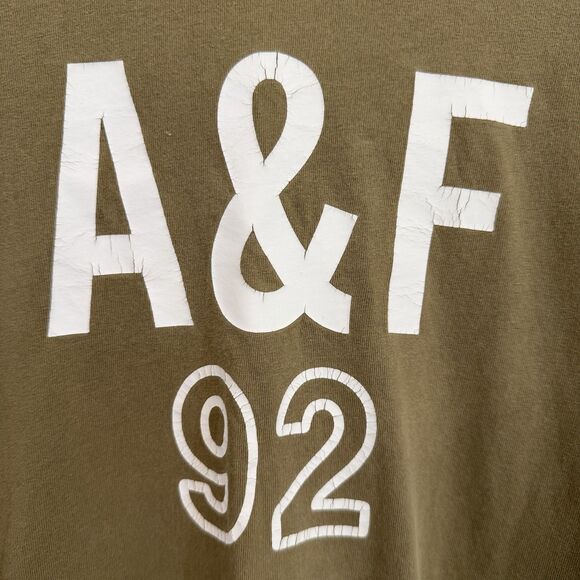 Abercrombie & Fitch Shirt Men’s Medium Green A&F 92 Long Sleeve Spellout Preppy - Picture 2 of 10